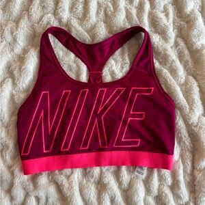 Nike Women's Magenta and Pink Sports Bra